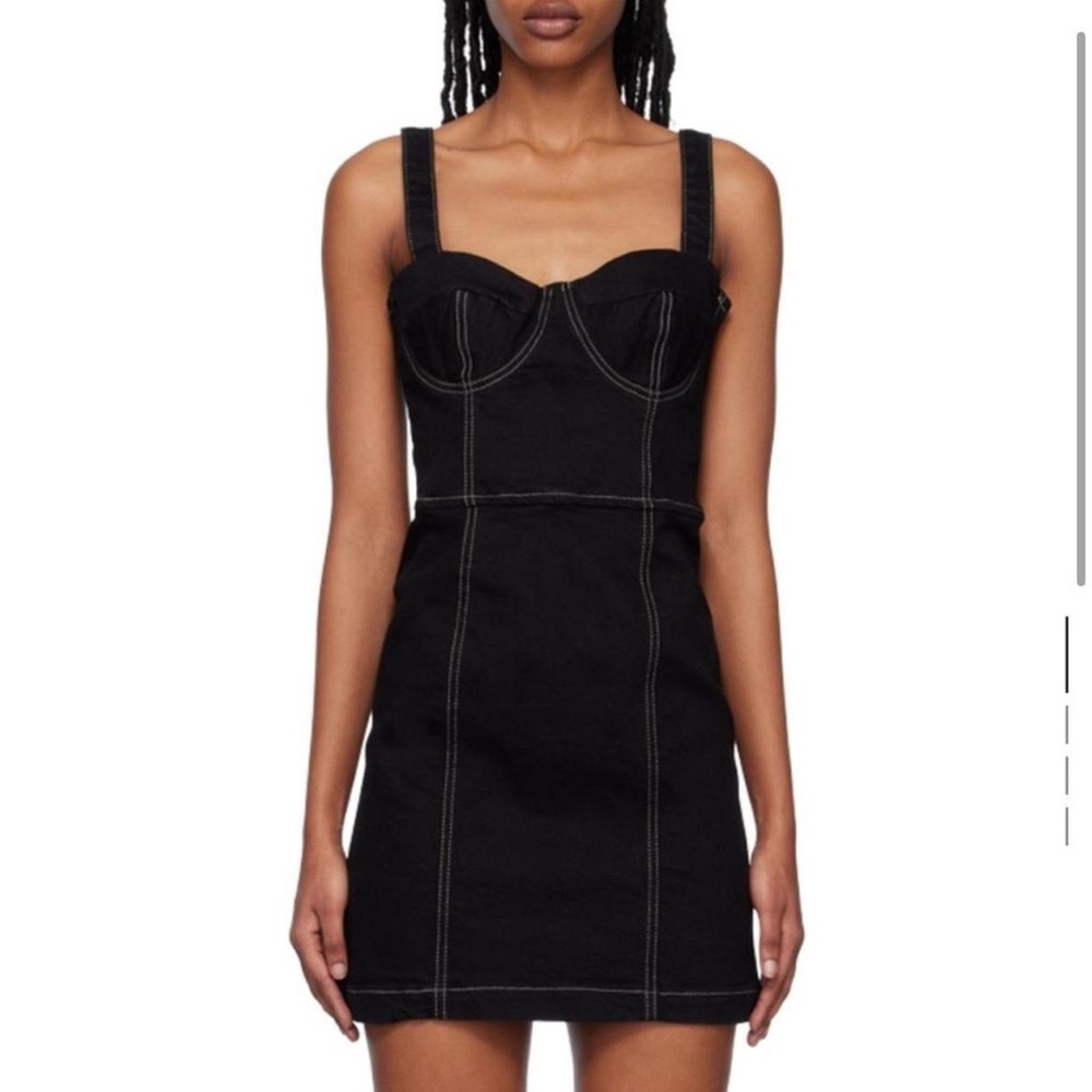 Reformation Black Denim Mini Dress
